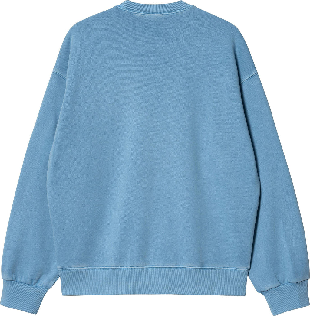 Carhartt Wip Felpa Nelson Sweat Piscine Garment Dyed Celeste Uomo - 2