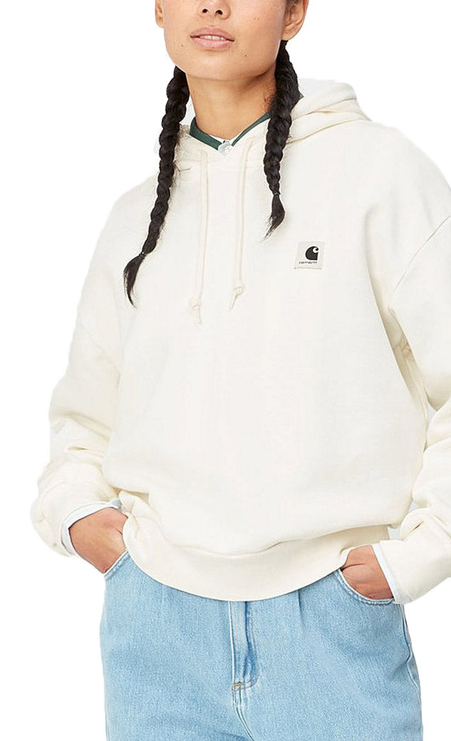 Carhartt Wip Felpa W Hooded Nelson Sweatshirt Wax Garment Dyed Bianco Donna - 2