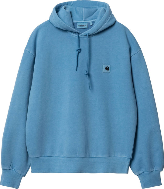 Carhartt Wip Felpa W Hooded Nelson Sweatshirt Piscine Garment Dyed Donna Celeste