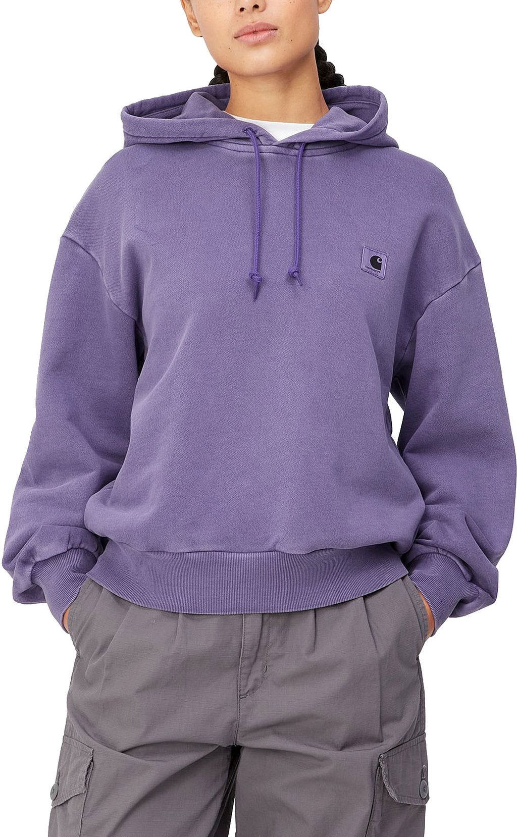 Carhartt Wip Felpa W Hooded Nelson Sweatshirt Arrenga Garment Dyed Viola Donna - 3