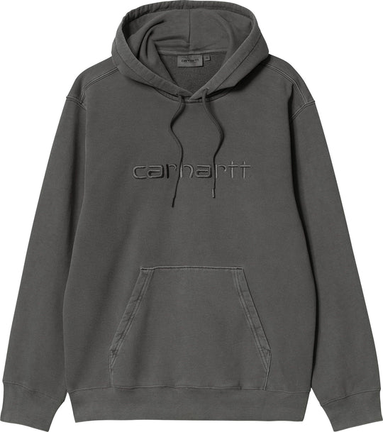 Carhartt Wip Felpa Hooded Duster Sweat Black Garment Dyed Uomo Nero