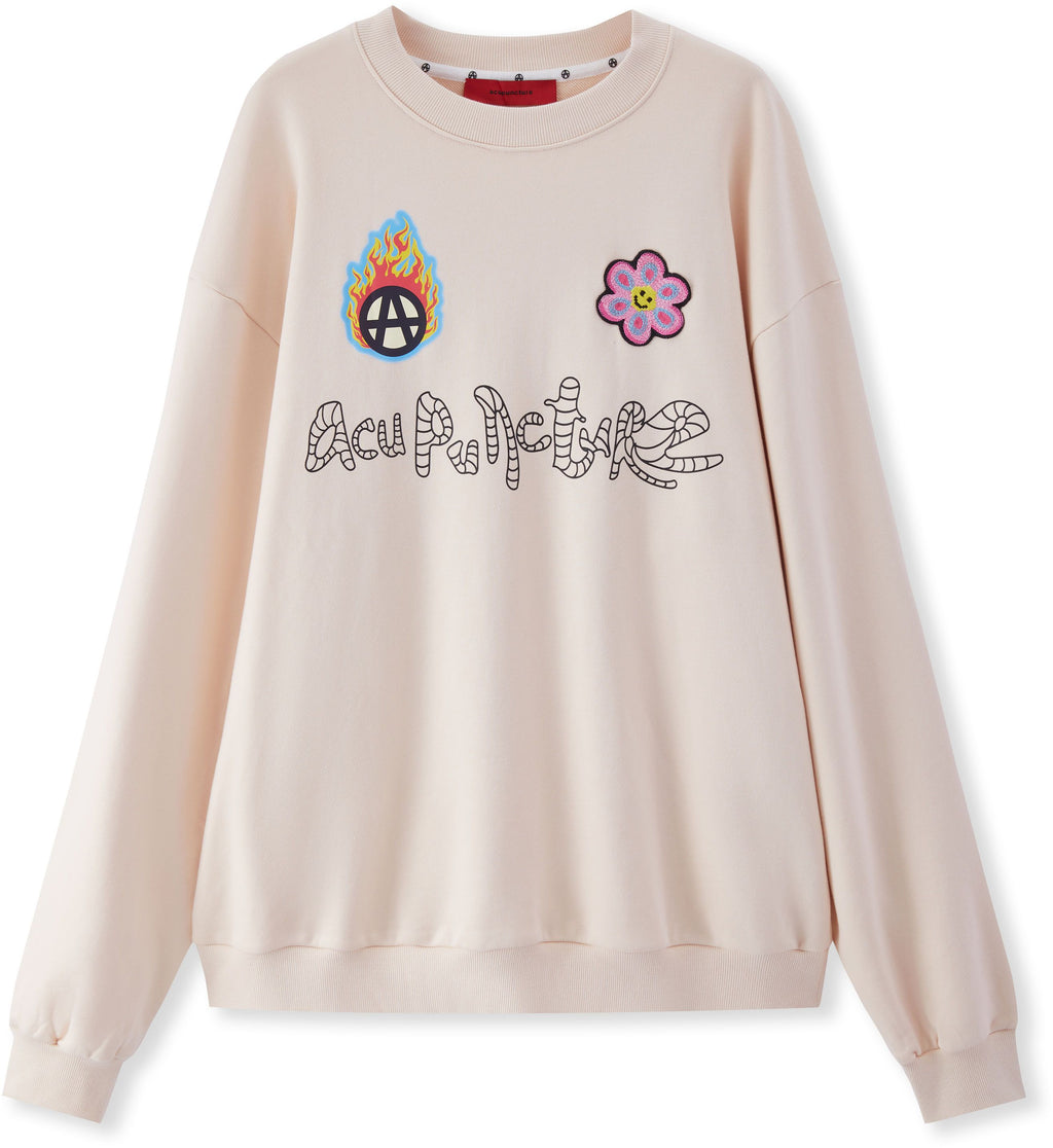 Acupuncture Felpa Acu Crewneck Acu Verse Color Cream Beige Uomo - 1
