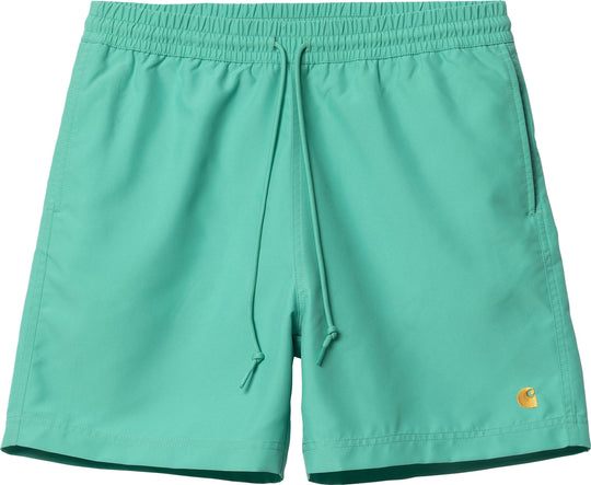 Carhartt Wip Costume Chase Swim Trunks Aqua Green Gold Uomo Verde