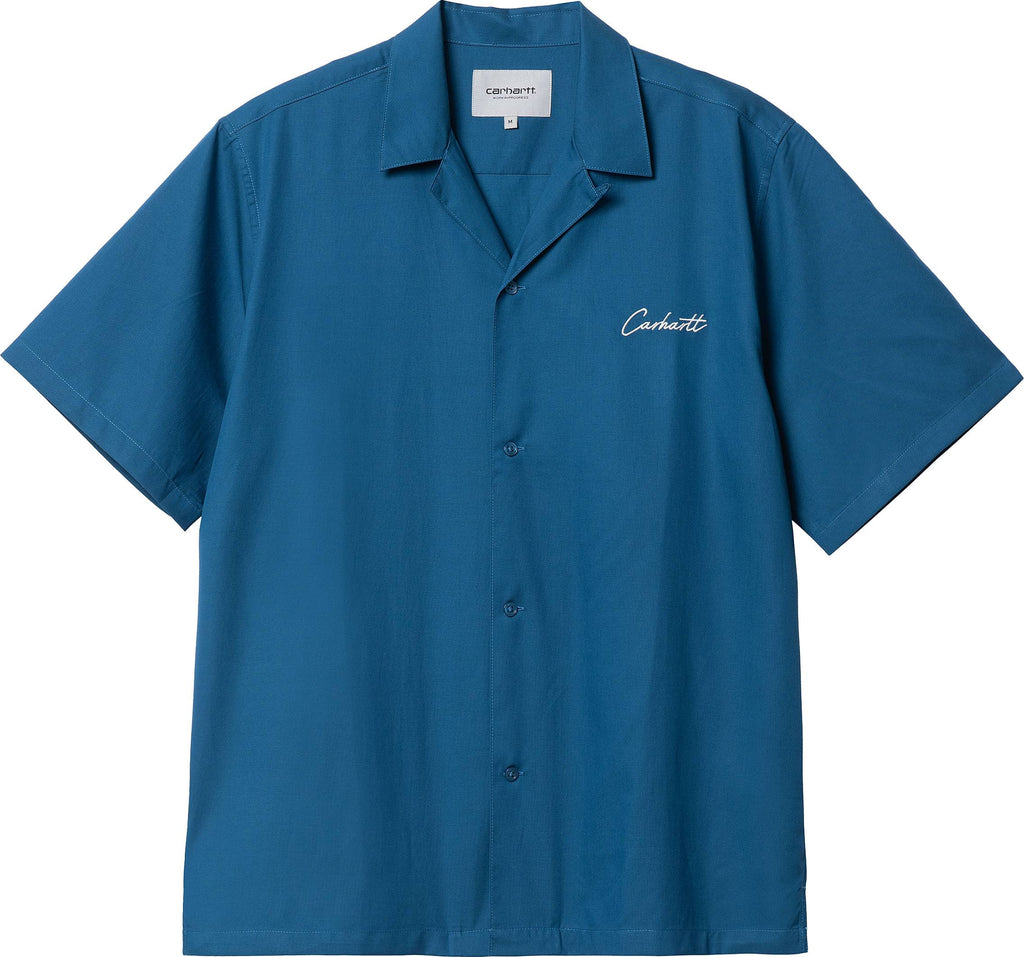 Carhartt Wip Camicia S/s Delray Shirt Amalfi Wax Blue Uomo - 1