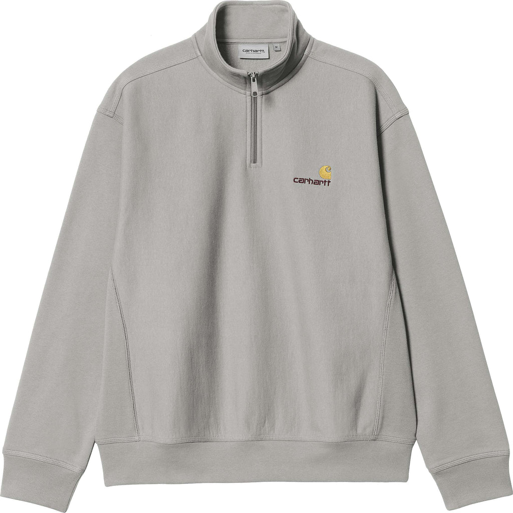 Carhartt Wip Felpa Half Zip American Script Sweat Marengo Grigio Uomo - 1