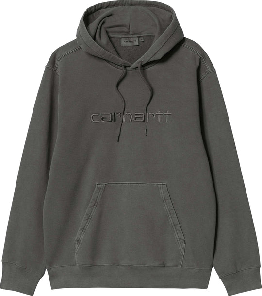 Carhartt Wip Felpa Hooded Duster Sweat Discovey Black Garment Dyed Uomo Nero