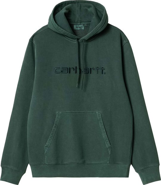 Carhartt Wip Felpa Hooded Duster Sweat Discovey Green Garment Dyed Uomo Verde
