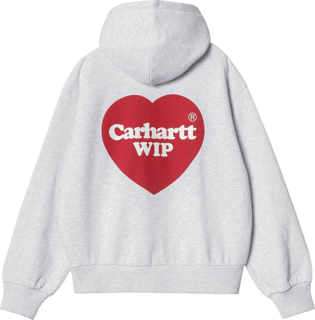 Carhartt Wip Felpa W Hooded Heart Sweat Ash Heather Grigio Donna - 1
