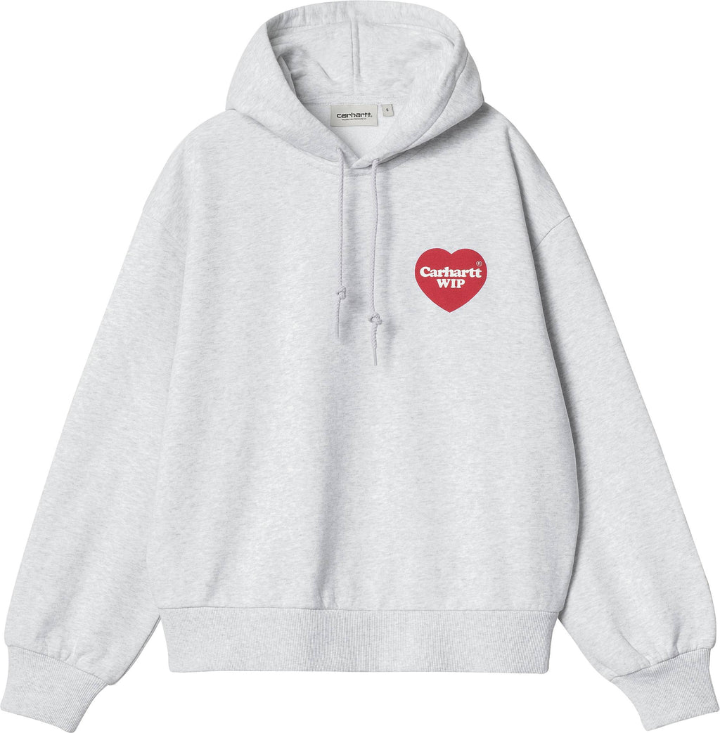 Carhartt Wip Felpa W Hooded Heart Sweat Ash Heather Grigio Donna - 2