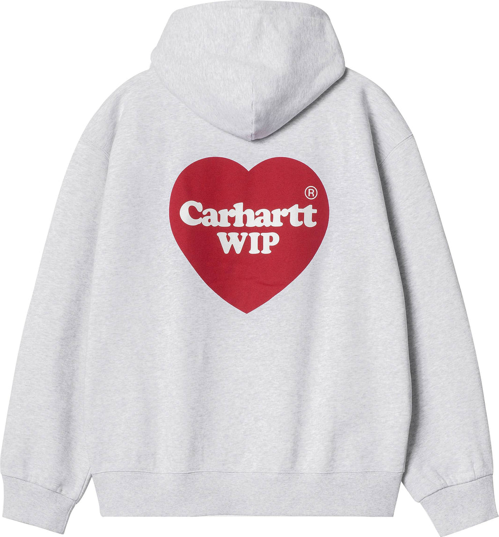 Carhartt Wip Felpa Hooded Heart Sweat Ash Heather Grigio Uomo - 1