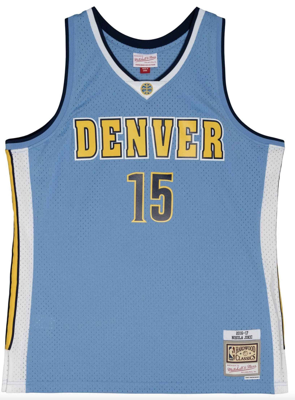 Mitchell E Ness Mitchell Ness Canotta Swingman Nikola Jokic Denver Nuggets Road 2016-17 Celeste Uomo - 1