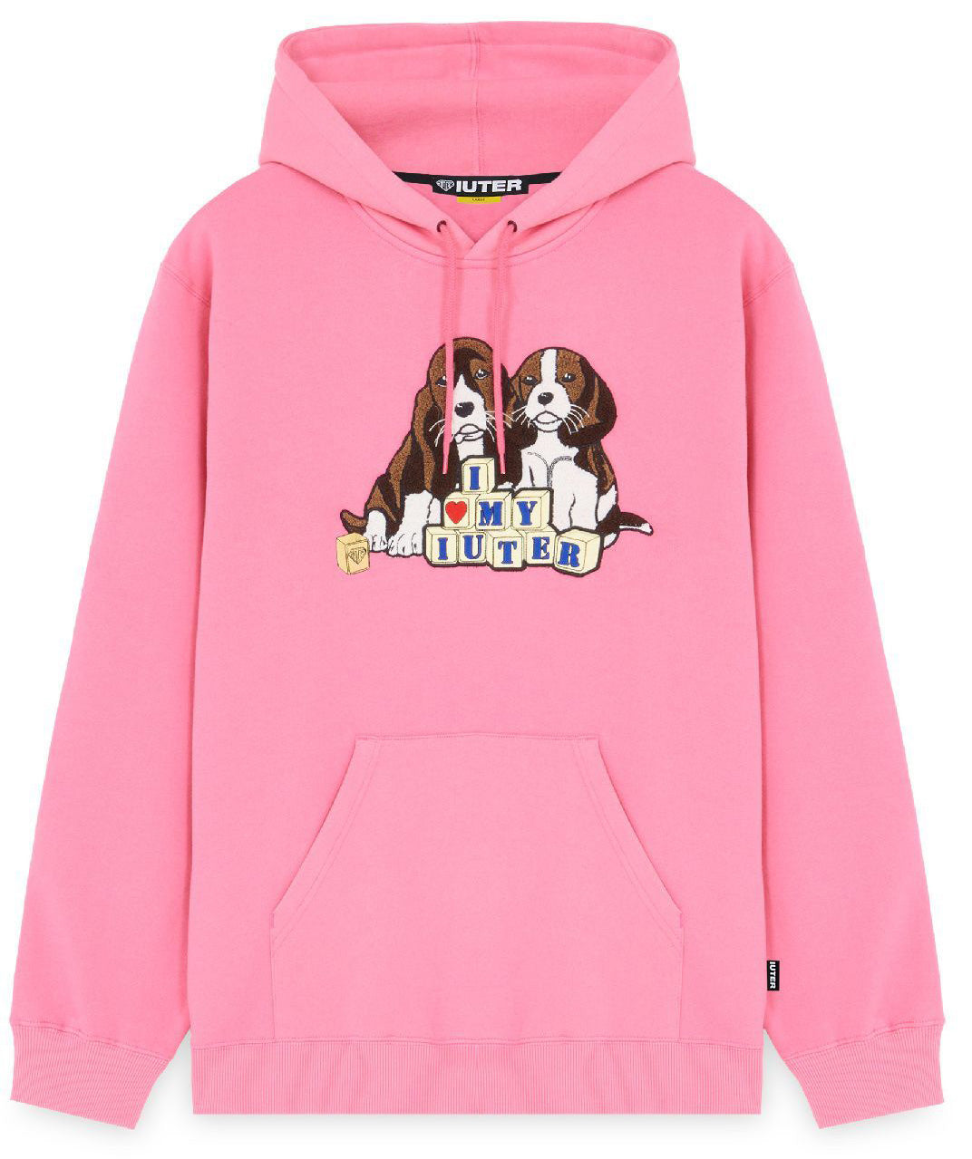 Iuter Felpa Puppies Hoodie Pink Rosa Uomo ModeOn Streetwear