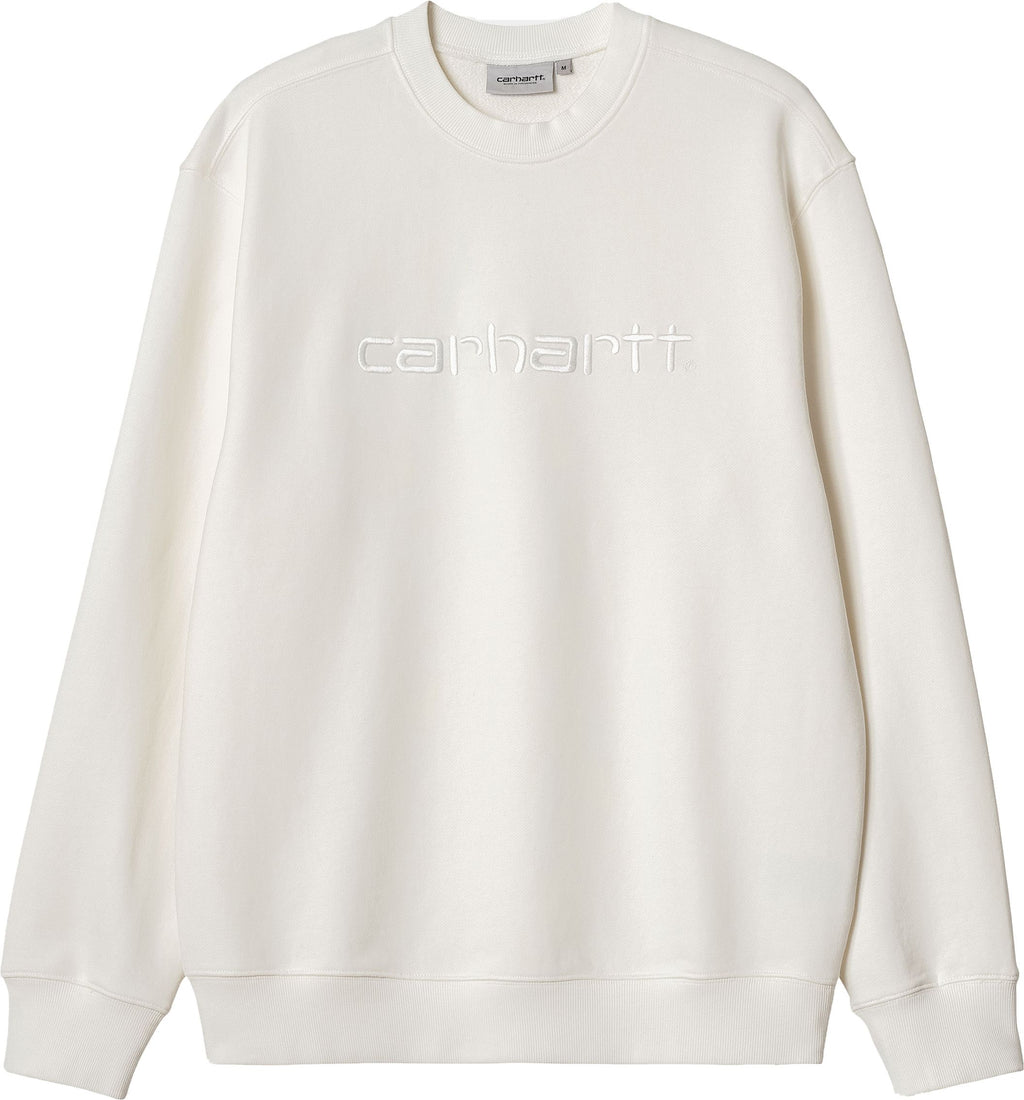 Carhartt Wip Felpa Duster Sweat Wax Garment Dyed Bianco Uomo - 1