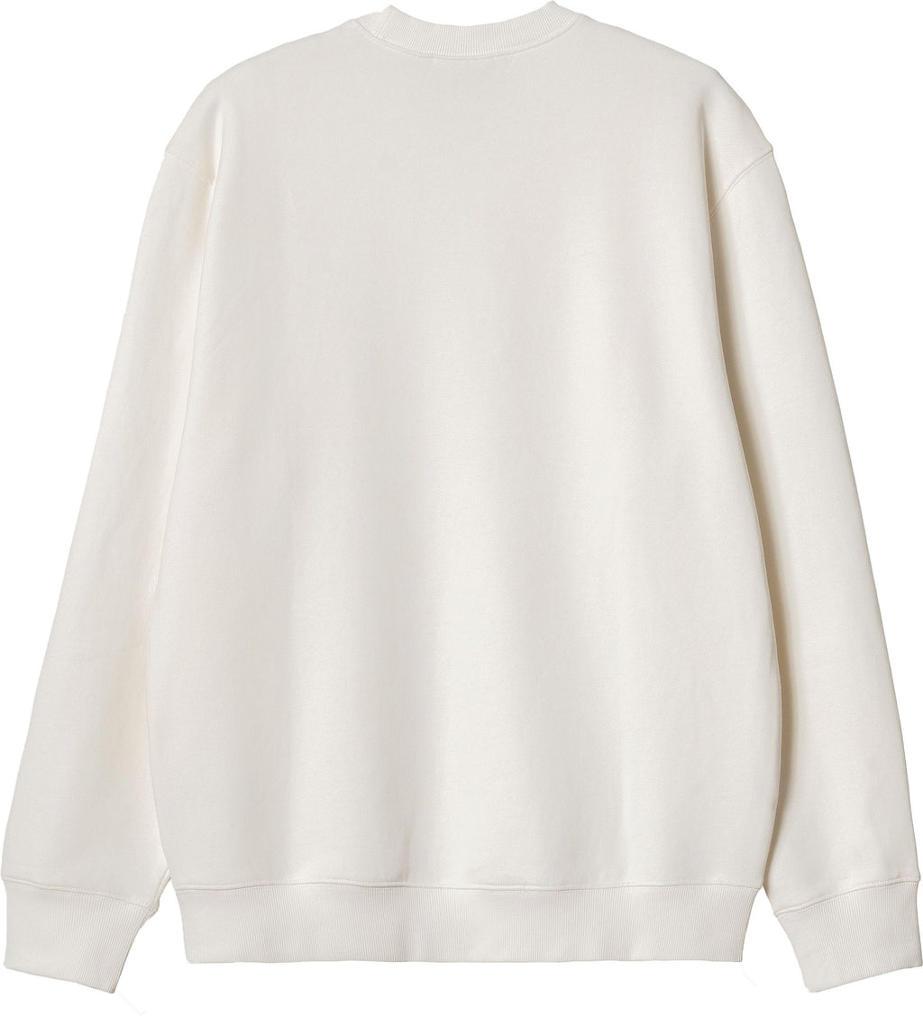 Carhartt Wip Felpa Duster Sweat Wax Garment Dyed Bianco Uomo - 2