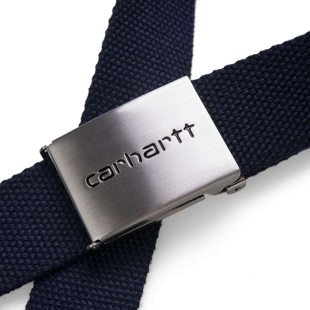 Carhartt Wip Cinta Clip Belt Chrome Dark Navy Blue Uomo - 2