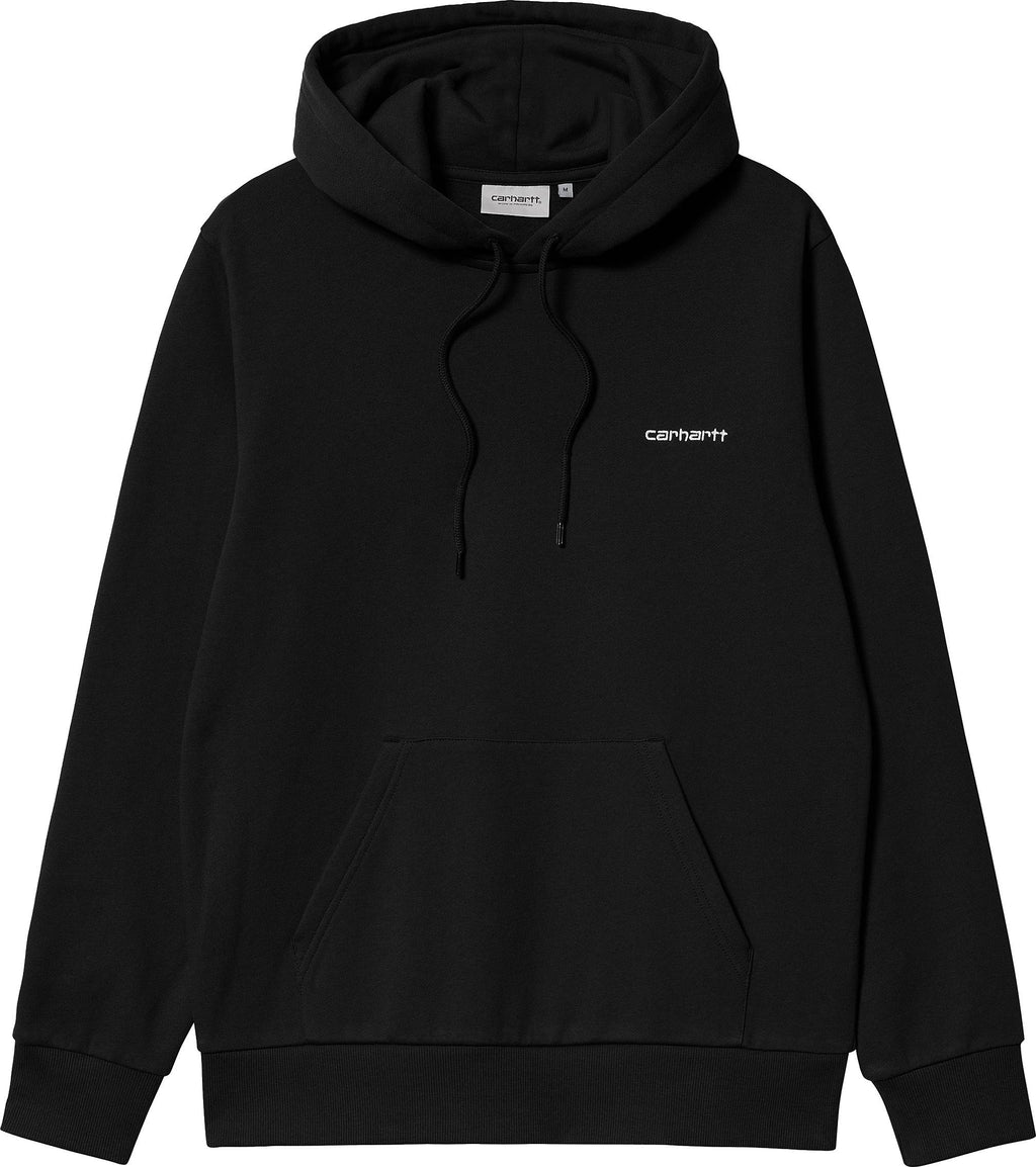 Carhartt Wip Felpa Hooded Script Embroidery Black White Nero Uomo - 1