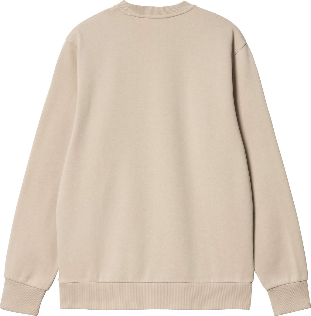 Carhartt Wip Felpa Script Embroidery Sweat Wall Black Beige Uomo - 2