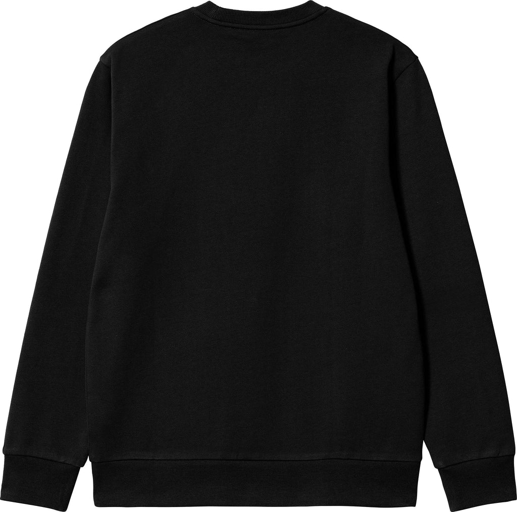 Carhartt Wip Felpa Script Embroidery Sweat Black White Nero Uomo - 2