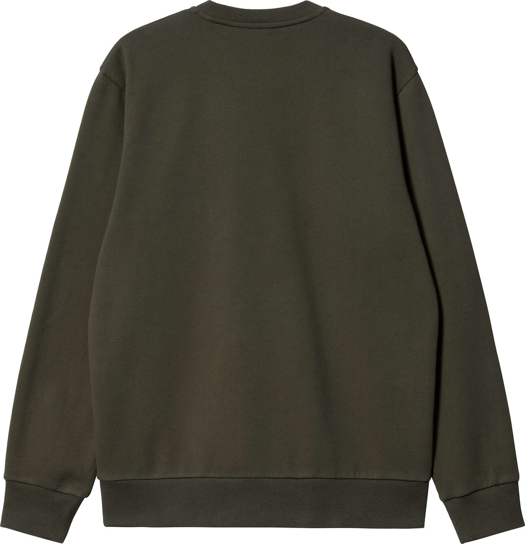 Carhartt Wip Felpa Script Embroidery Sweat Cypress Black Verde Uomo - 2