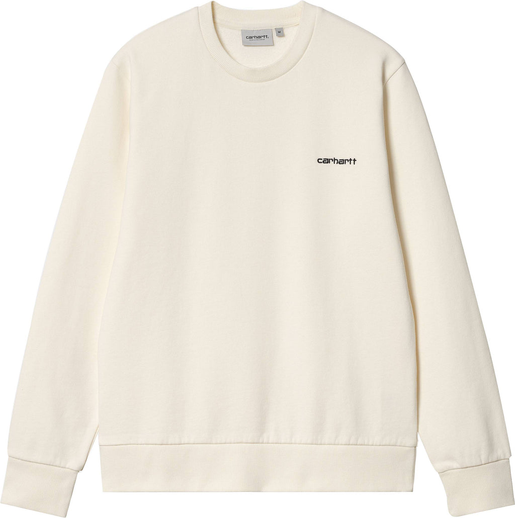 Carhartt Wip Felpa Script Embroidery Sweat Wax Black Beige Uomo - 1