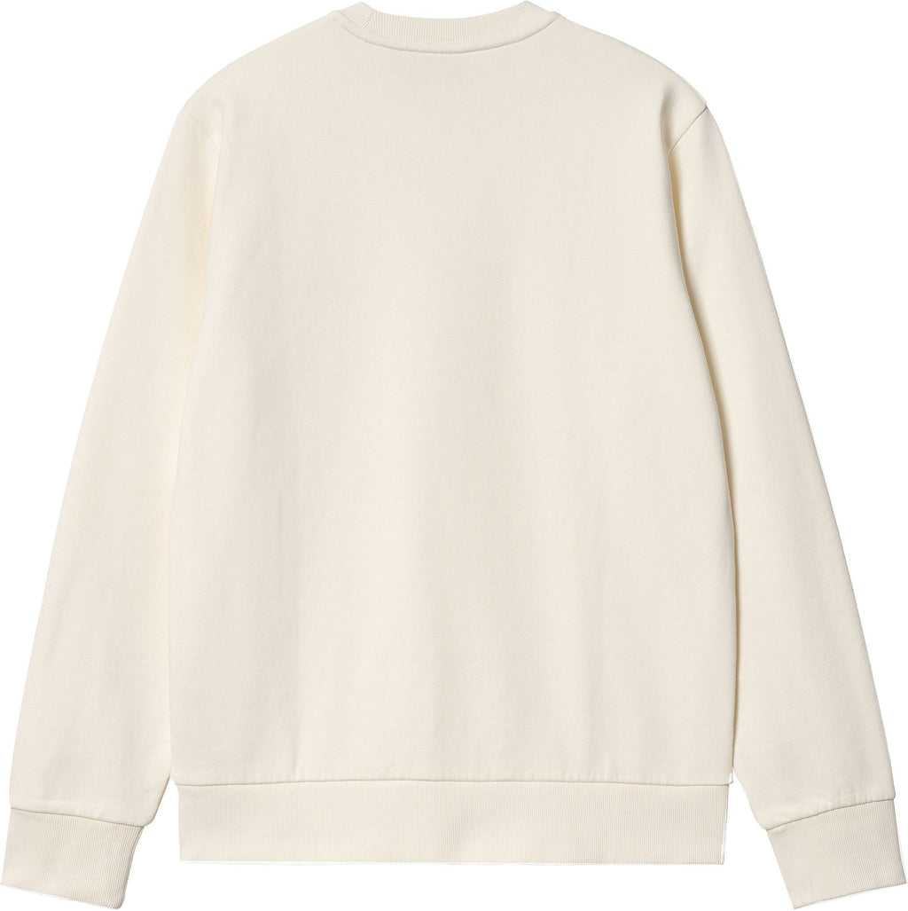 Carhartt Wip Felpa Script Embroidery Sweat Wax Black Beige Uomo - 2