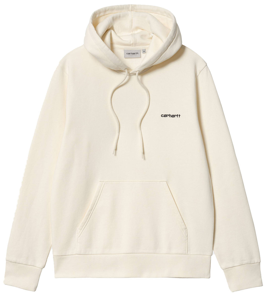 Carhartt Wip Felpa Hooded Script Embroidery Sweat Wax Black Beige Uomo - 1