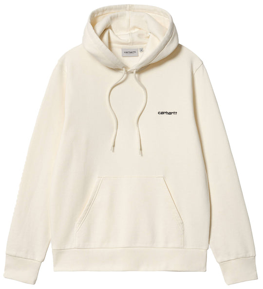 Carhartt Wip Felpa Hooded Script Embroidery Sweat Wax Black Uomo Beige