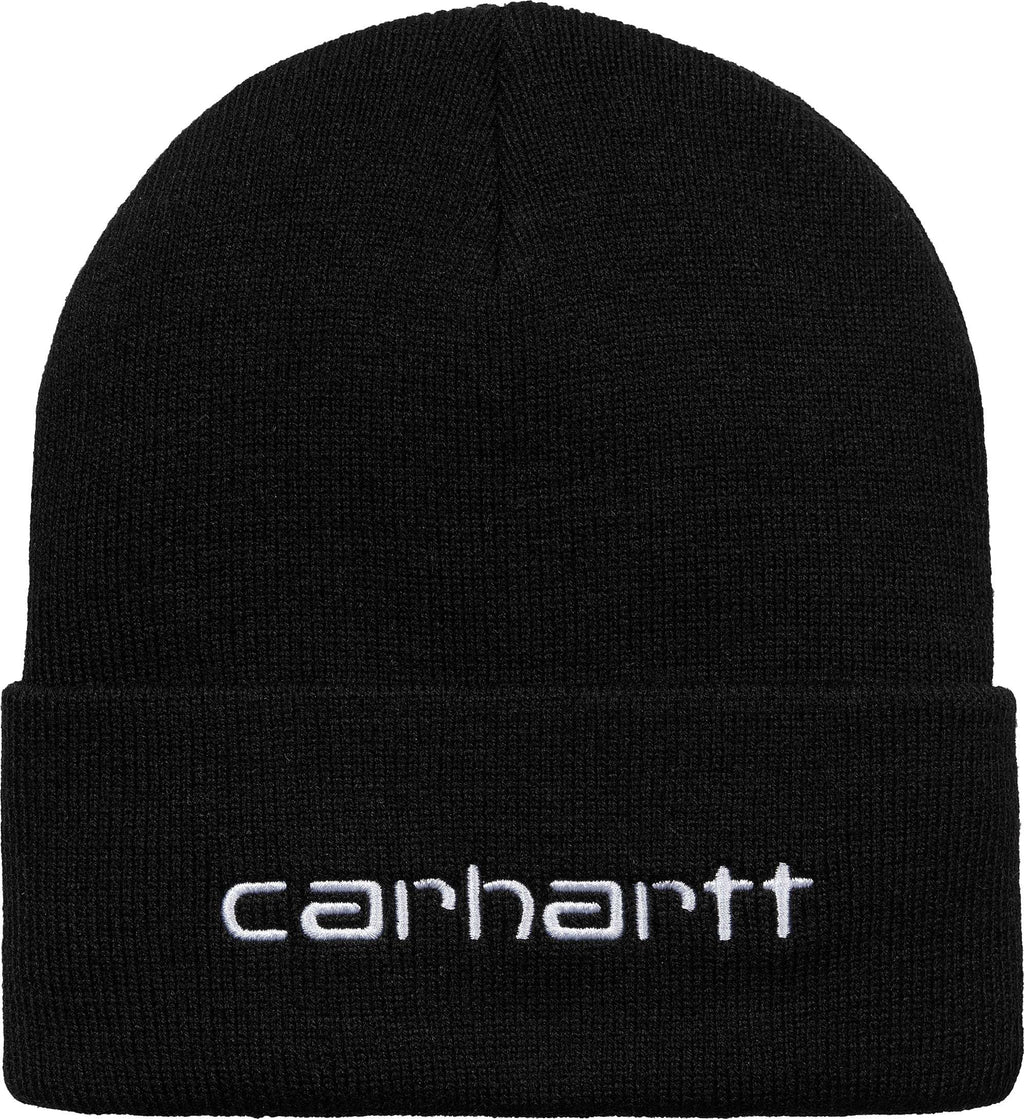 Carhartt Wip Cuffia Script Beanie Black White Nero Uomo - 1
