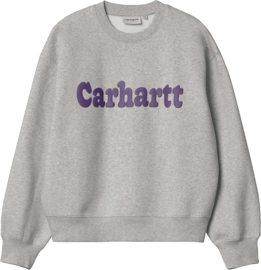 Carhartt Wip Felpa W Bubbles Sweat Grey Heather Cassis Grigio Donna - 1