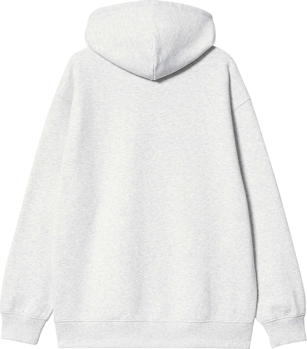 Carhartt Wip Felpa W Hooded Carhartt Sweatshirt Ash Heather Cassis Grigio Donna - 2