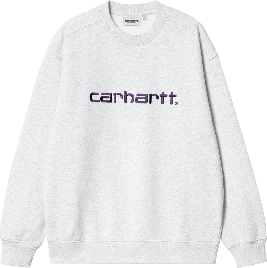 Carhartt Wip Felpa W Carhartt Sweat Ash Heather Cassis Grigio Donna - 1