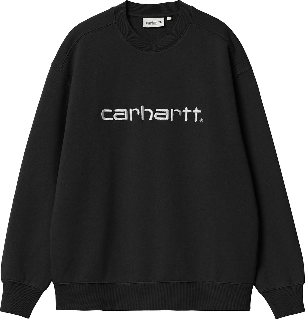 Carhartt Wip Felpa W Carhartt Sweat Black White Nero Donna - 1