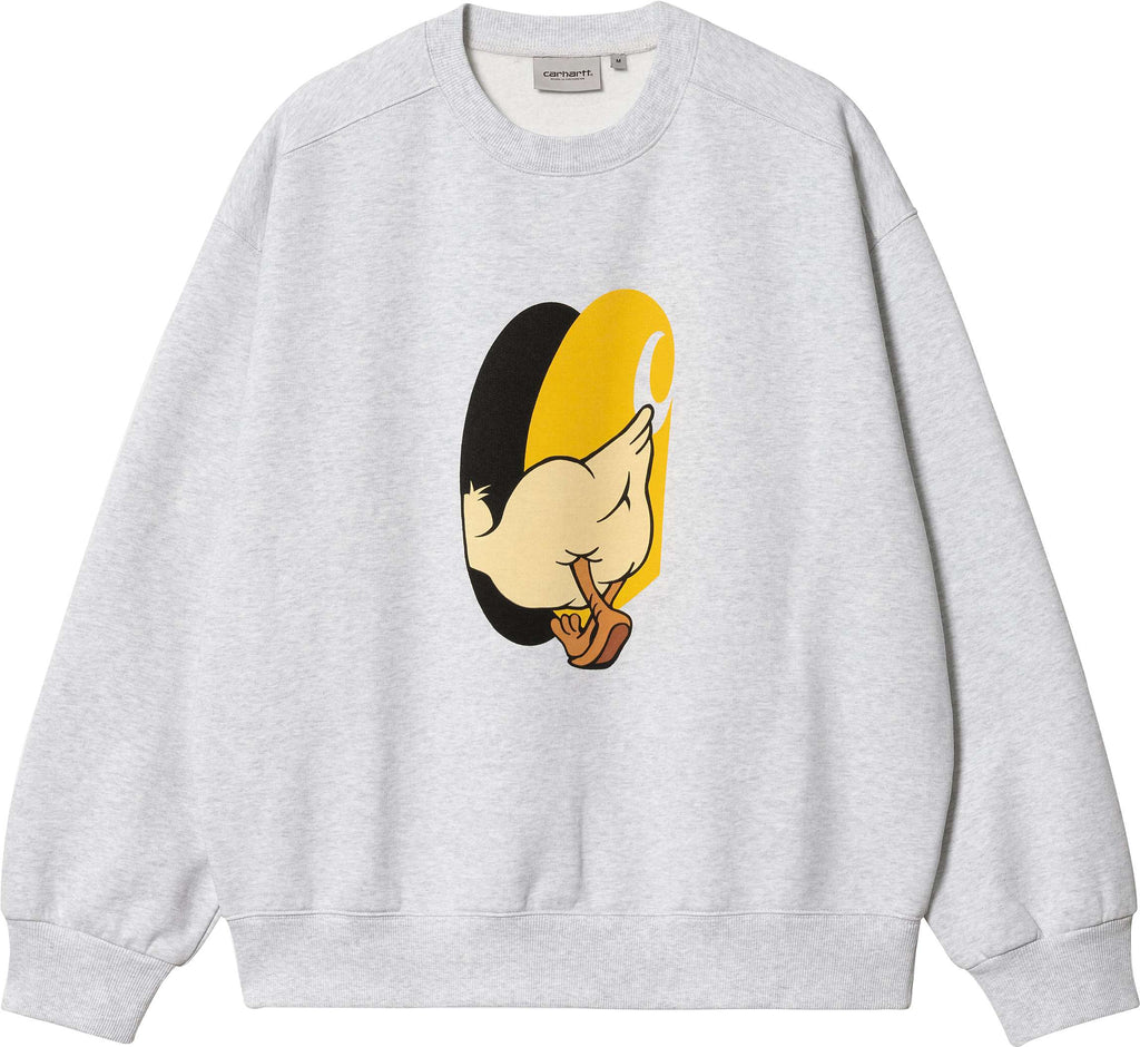 Carhartt Wip Felpa Deadkebab Knock Knock Sweat Ash Heather Grigio Uomo - 1