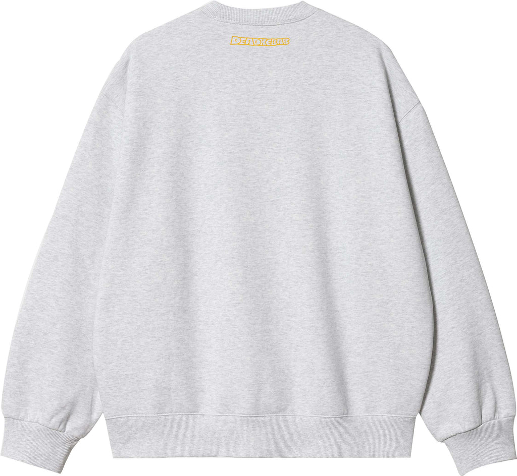 Carhartt Wip Felpa Deadkebab Knock Knock Sweat Ash Heather Grigio Uomo - 2