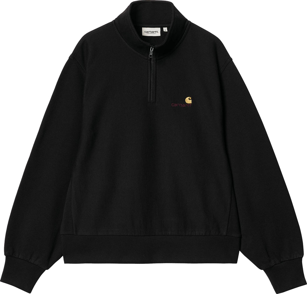 Carhartt Wip Felpa W American Script High Neck Sweat Black Nero Donna - 1