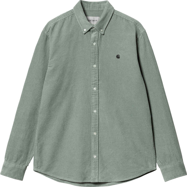 Carhartt WIP camicia L/S Madison Cord Shirt glassy teal black