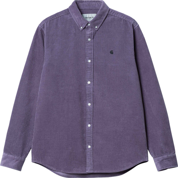 Carhartt WIP camicia L/S Madison Cord Shirt glassy purple black