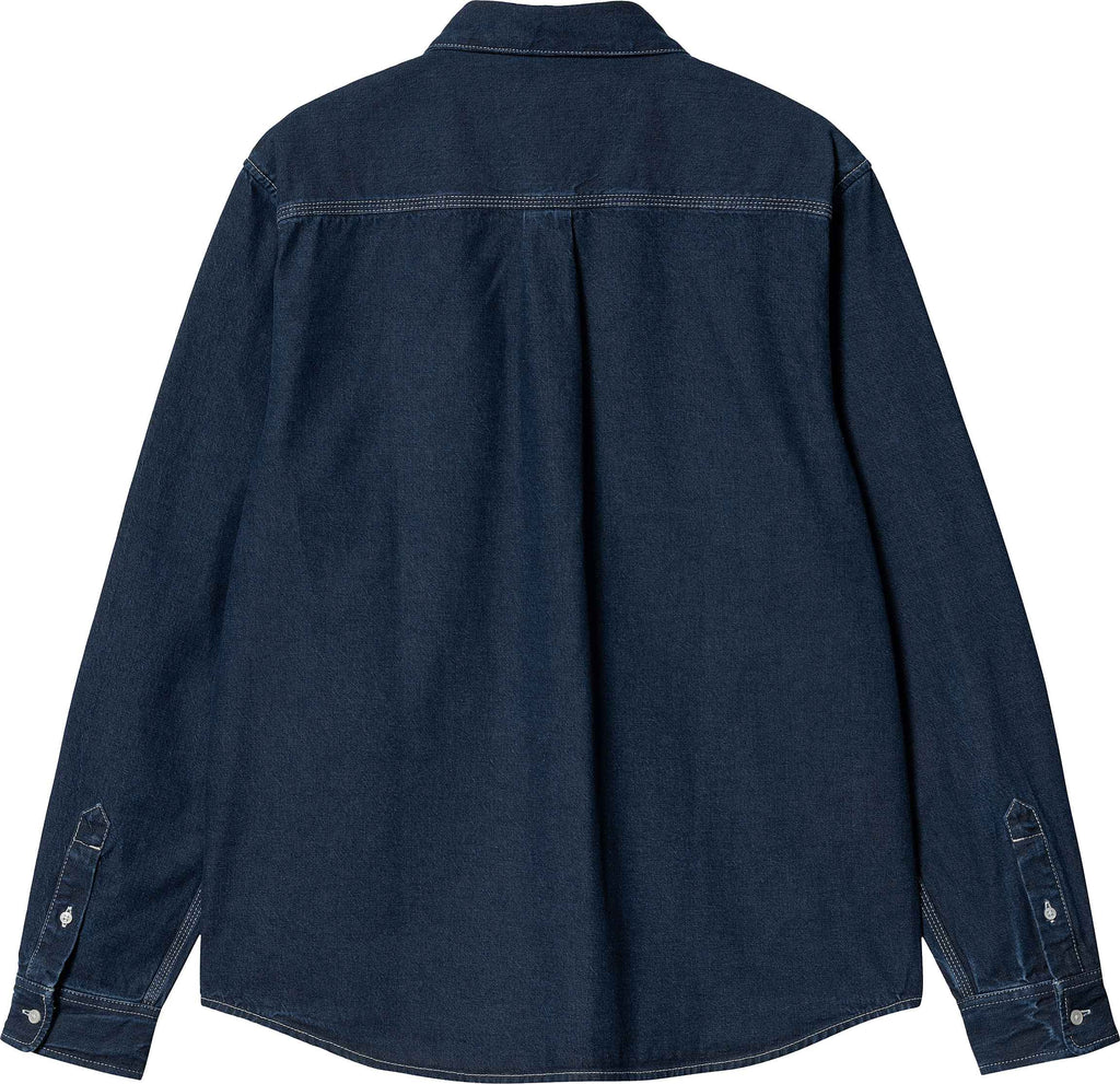 Carhartt Wip Camicia Ls Weldon Shirt Blue Stone Wased Uomo - 2