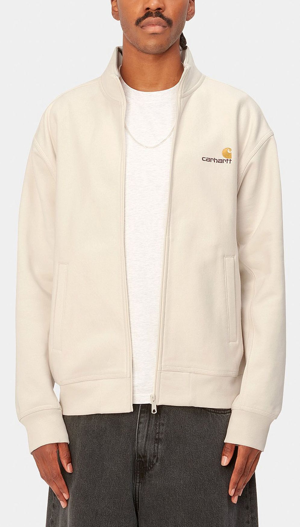 Carhartt Wip Felpa American Script Jacket Natural Beige Uomo - 3