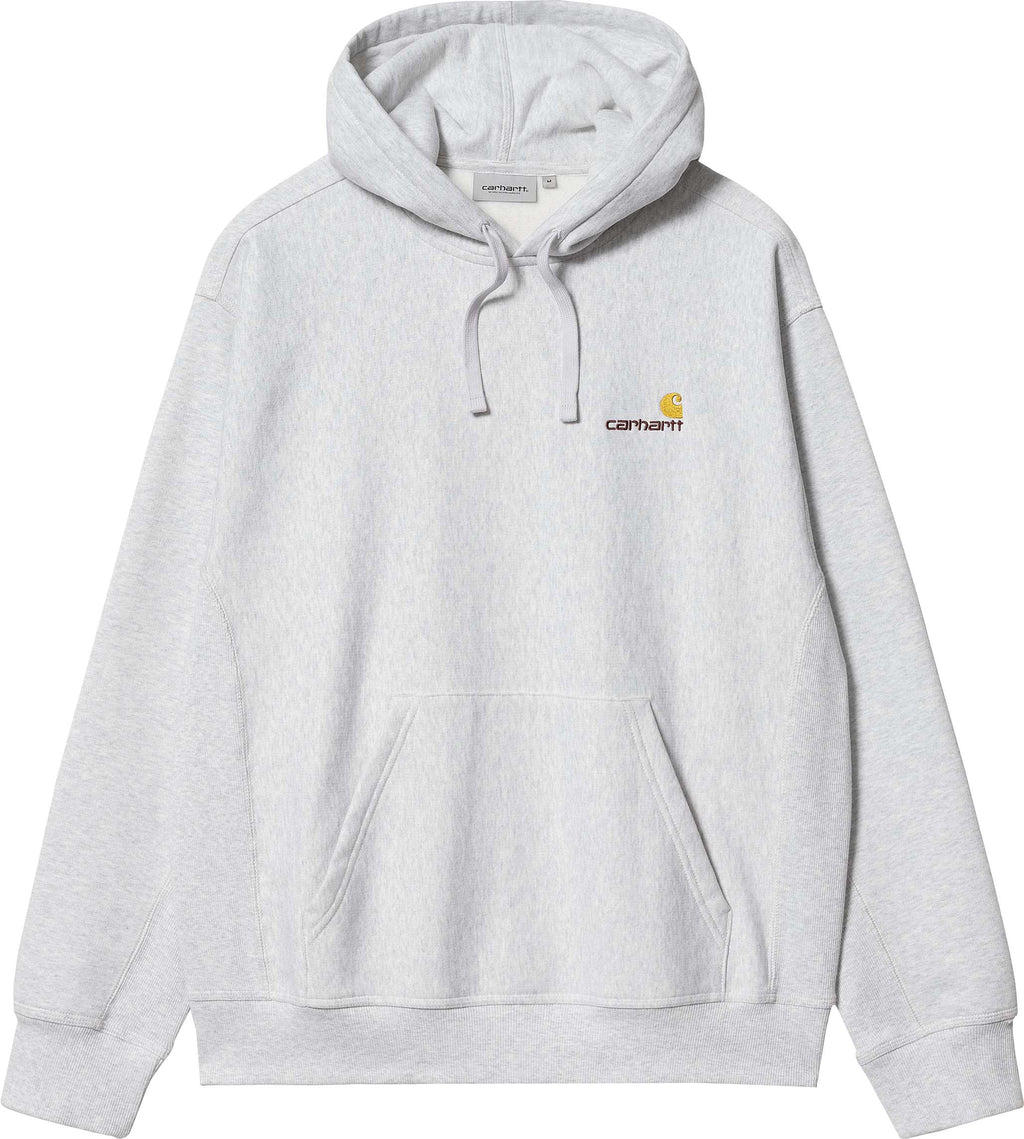 Carhartt Wip Felpa Hooded American Script Sweat Ash Heather Grigio Uomo - 1