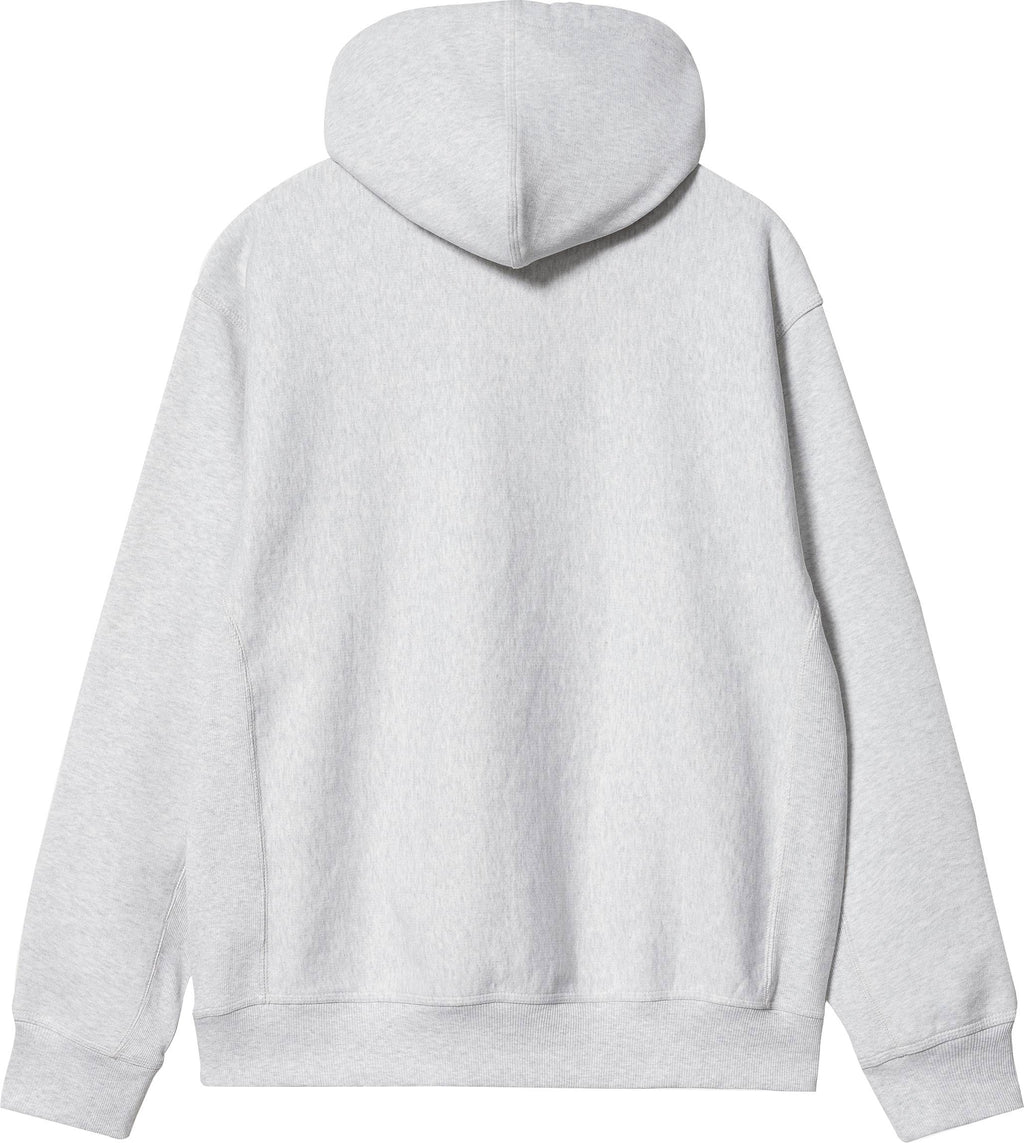 Carhartt Wip Felpa Hooded American Script Sweat Ash Heather Grigio Uomo - 2