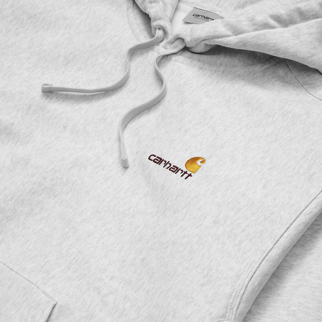 Carhartt Wip Felpa Hooded American Script Sweat Ash Heather Grigio Uomo - 3