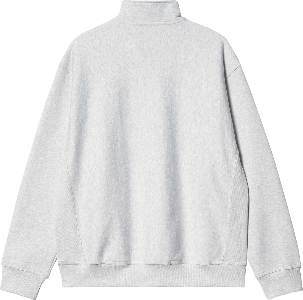 Carhartt Wip Felpa Half Zip American Script Sweat Ash Heather Grigio Uomo - 2