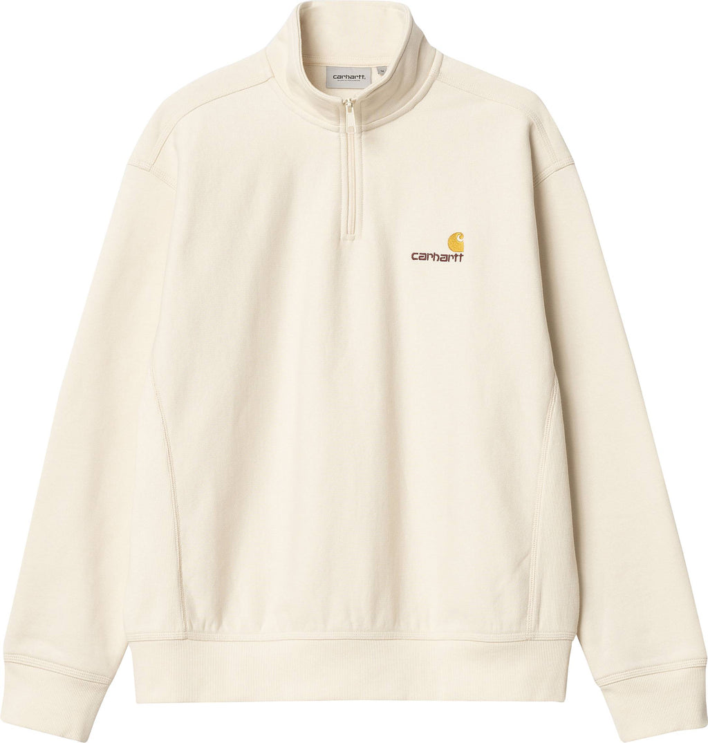 Carhartt Wip Felpa Half Zip American Script Sweat Natural Beige Uomo - 1