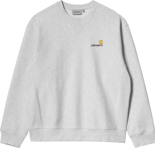 Carhartt Wip Felpe American Script Sweat Ash Heather Uomo Grigio