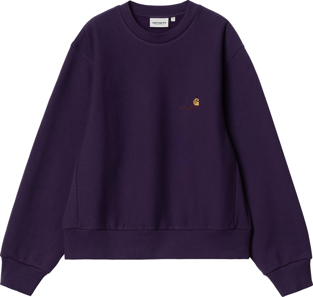 Carhartt Wip Felpa W American Script Sweat Cassis Viola Donna - 1