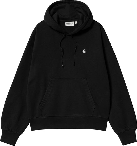 Carhartt Wip Felpa W Hooded Casey Sweatshirt Black Silver Donna Nero