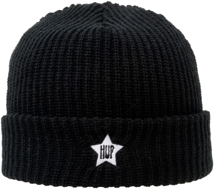Huf Cuffia One Star Visor Beanie Black Nero Uomo - 2