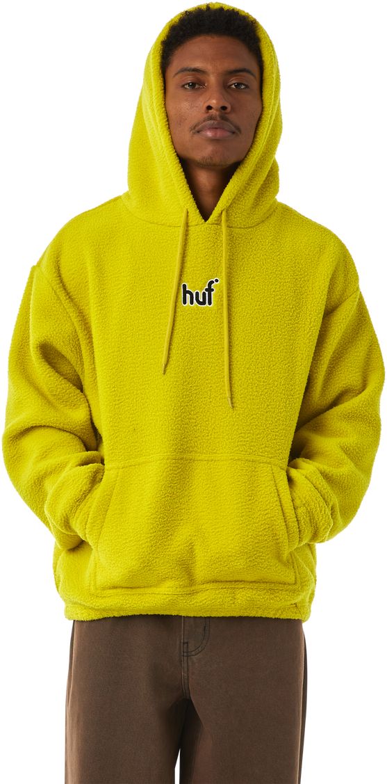 Huf Felpa Griffith Hooded Fleece Cactus Giallo Uomo - 3