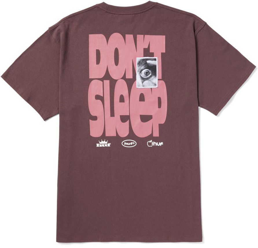 Huf T-shirt Cousin Of Death S/s Tee Eggplant Rosa Uomo - 1